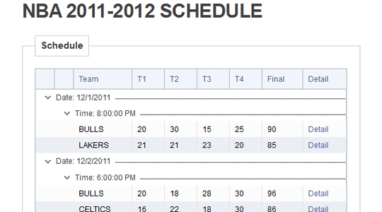 <i>The complete season schedule with scores</i>